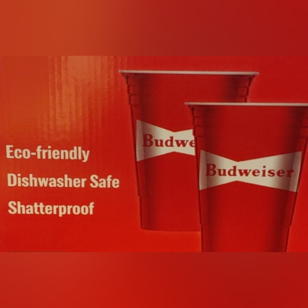 Budweiser Party Beer Pong, Adult games, tailgate, travel reusable cups